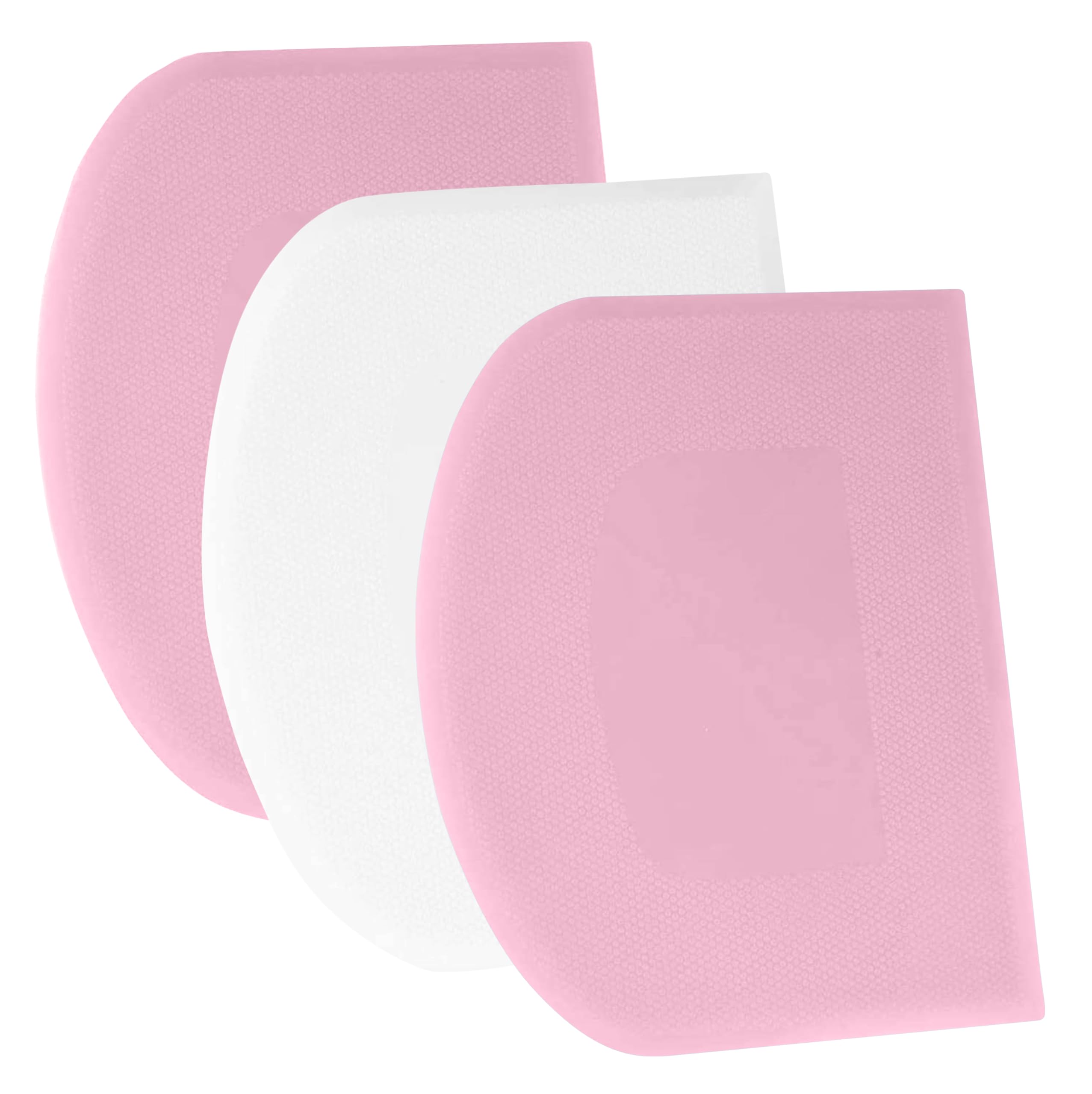 SURDOCA Dough Scraper Bench Scraper - 3P 5.9x4.3" Plastic Flexible Bowl Scraper, Sharp Edge & Angles Cake Scraper. Non-Slip Bakeware Decorating Tools Sculpting & Modeling Tools - Pink+White+Pink