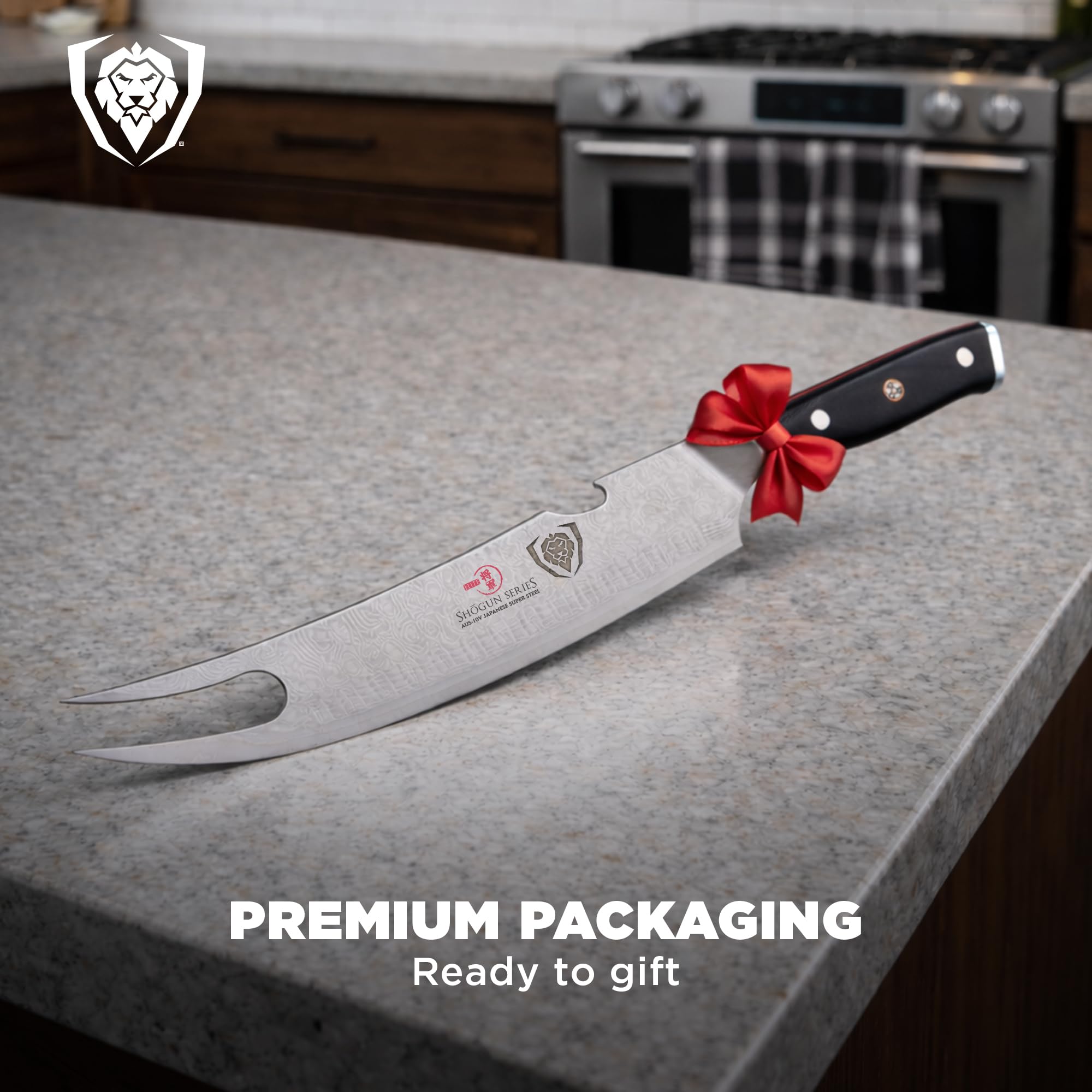 Dalstrong 8" Pitmaster BBQ Knife — Forked Tip & Built-In Bottle Opener — AUS-10V Japanese Steel, 62+ HRC — For Grilling, Smoking & BBQ Service — G10 Handle, Shogun ELITE, customer support
