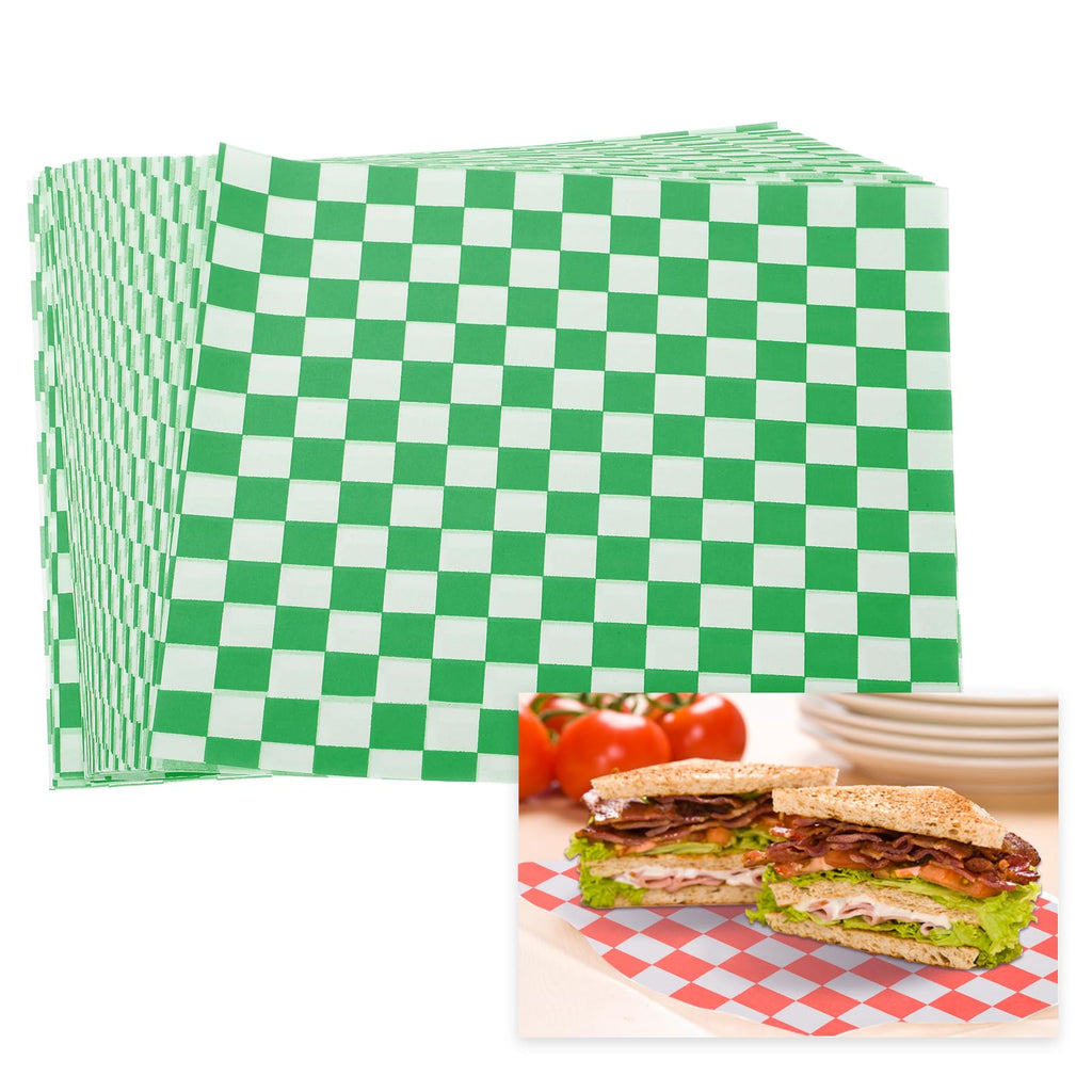 PATIKIL 7.1" x 7.1" Waxed Paper Sheets, 50Pcs Square Pattern Oil-absorbing Dry Food Wrapping Paper for Bakery Coffee Shop Home Baking Kitchen DIY, Red