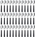 Pleafind 36Pcs Dessert Spoons Set (7.4 inches), Stainless Steel Mirror Polished Spoon with Black Frosted Handle, Spoons Silverware for Home, Kitchen, Restaurant, Dishwasher Safe