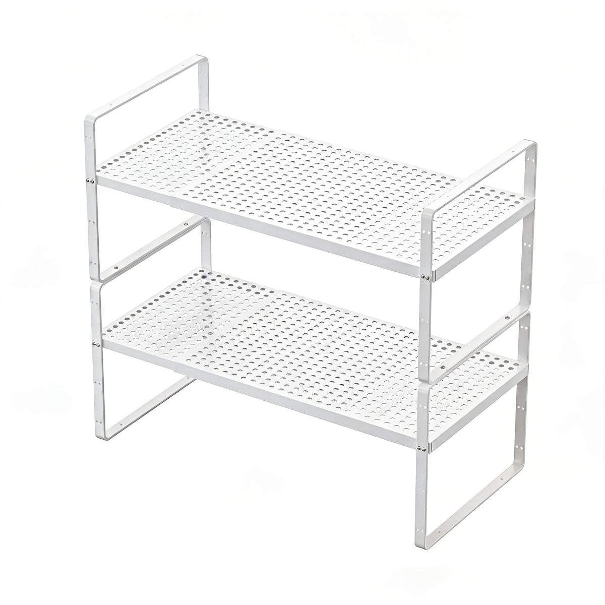 KIKIBRO Expandable Cabinet Shelf Organizers, Kitchen Small Stand Rack Organization for Countertop Cupborad Pantry Desktop Spice Rack, White 3 Pack