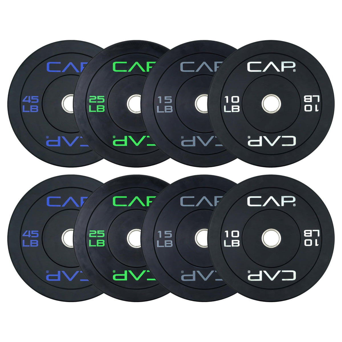 CAP 260lb Competition Olympic Bumper Plate Weight Set