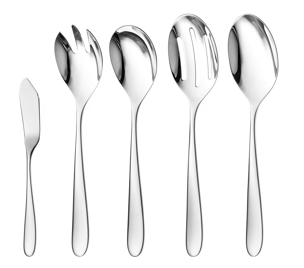 DANIALLI Engraved Silverware Set for 8 | 18/10 Stainless Steel Flatware with Mirror Finish and Engraved Handles | Heavy-Duty, Dishwasher Safe, Built to Last (40-Piece, Mezzano Engraved)
