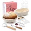 Saint Germain Bakery Premium Round Bread Banneton Basket with Liner - Perfect Brotform Proofing Basket for Making Beautiful Bread - (9 in. Round/10 in. Oval)
