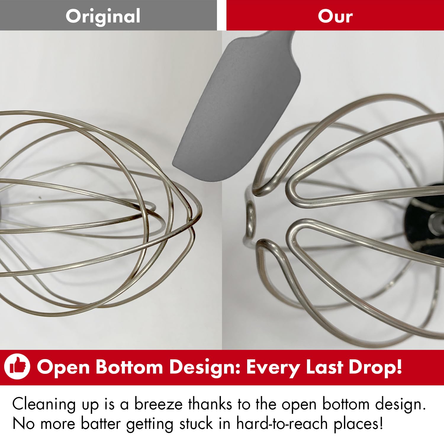 QAP Stainless Steel Wire Whip Fits KitchenAid Artisan Mini 3.5 QT