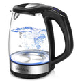 ShanSon 1.7L Electric Glass Kettle 1500W Temperature Control Fast Water Boiler BPA Free Auto Shut-off Protection Electric Teapot with Led Touch Screen and Two-year Quality Guarantee