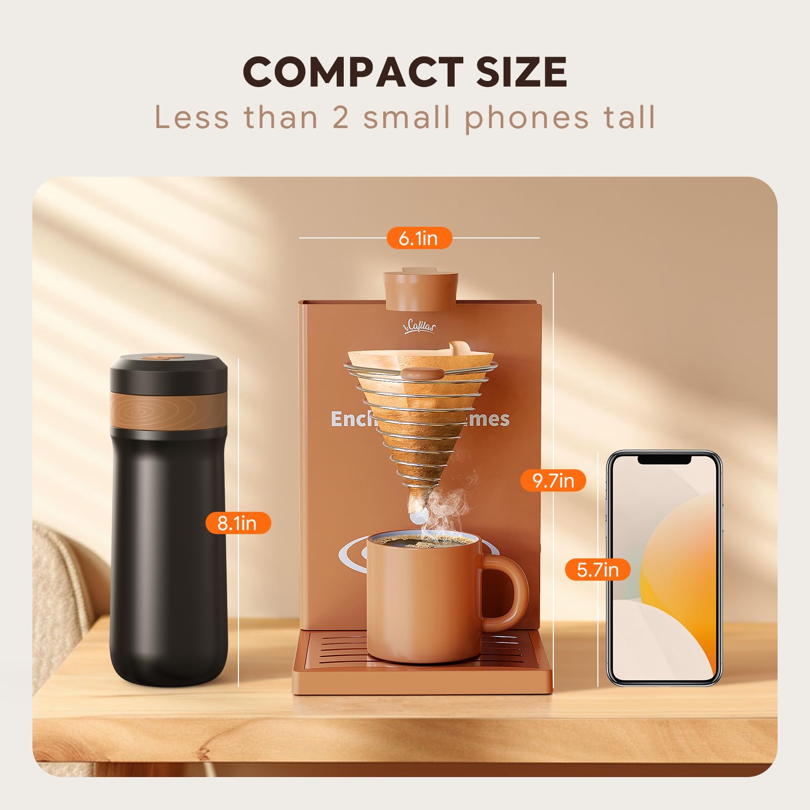 i Cafilas Portable Detachable One Cup Coffee Maker,Automatic Pour Over Coffee Maker, Portable Drip Coffee Maker with Reusable Filter for Home,Office,Hotel,Traveling or Business Trip,300ml,10oz