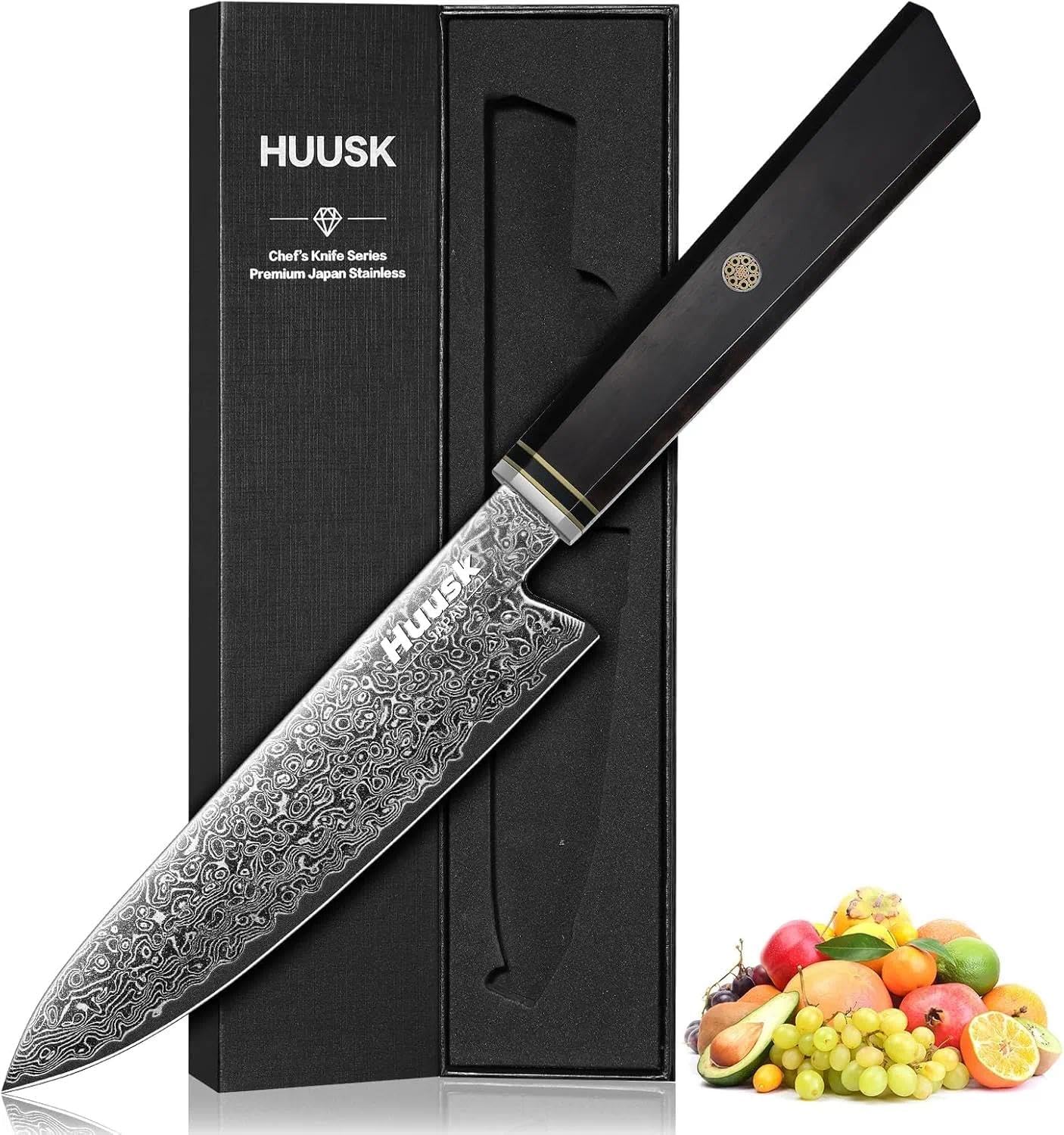 Huusk Damascus Paring Knife Japanese - 5.5" Handcrafted VG10 Utility Knife