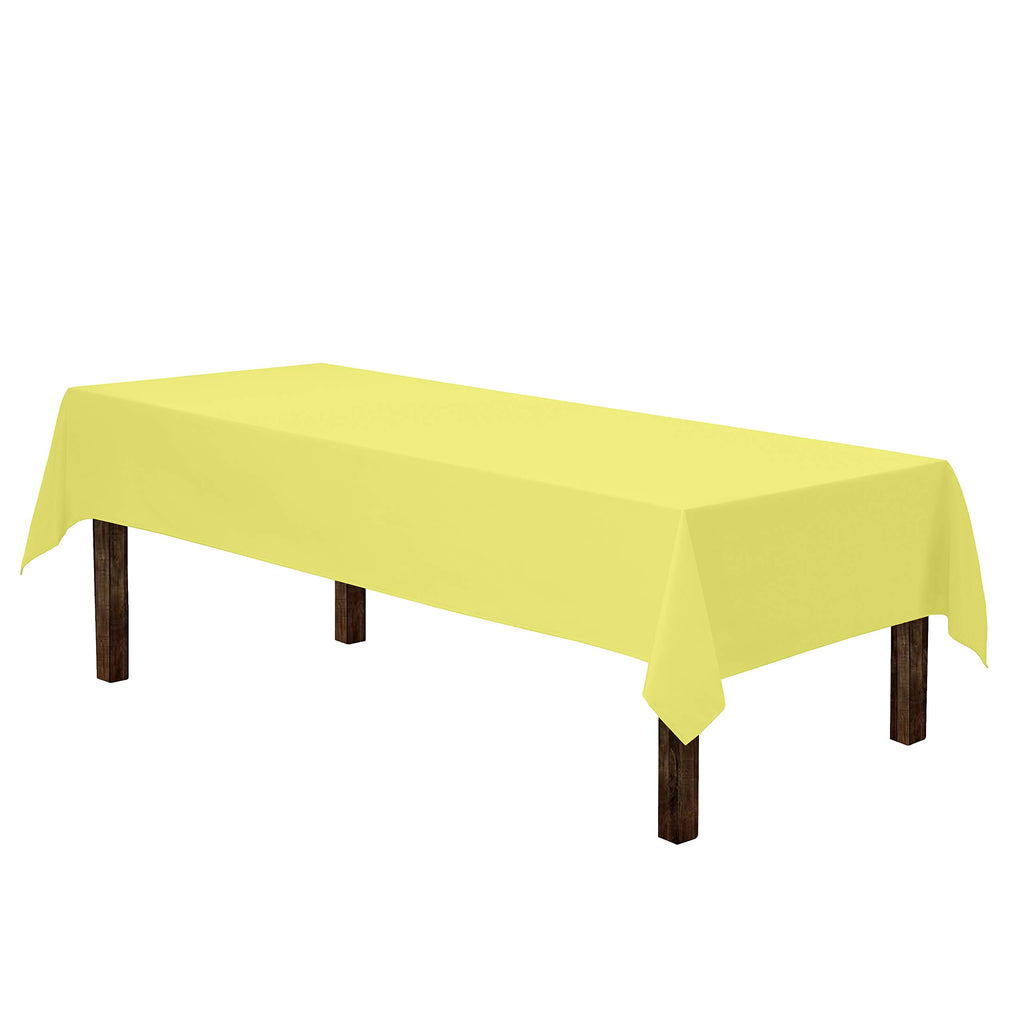 Gee Di Moda Rectangle Tablecloth - 60 x 126 Inch Yellow Table Cloth for 8 Foot Rectangle Tables - Heavy Duty Washable Fabric - for Holiday Party, Dinner, Weddings, Baby Shower & Events