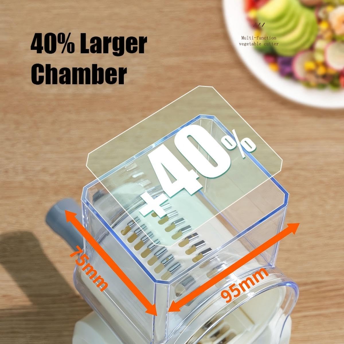 Rotary Cheese Grater with Hand Crank, Multi-Purpose Shredder Slicer with 3 Interchangeable Stainless Steel Blades for Shredding, Slicing, and Grating Cheese, Vegetables, and Fruit (Green)