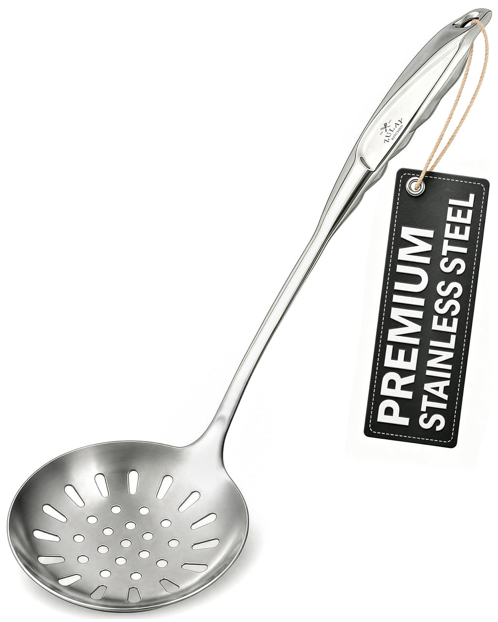 Zulay Kitchen Stainless Steel Soup Ladle - 13” Large Ladle for Soups, Stews & Sauces - Durable, Heat-Resistant, Rust-Proof & Dishwasher Safe Kitchen Utensil with Ergonomic Handle
