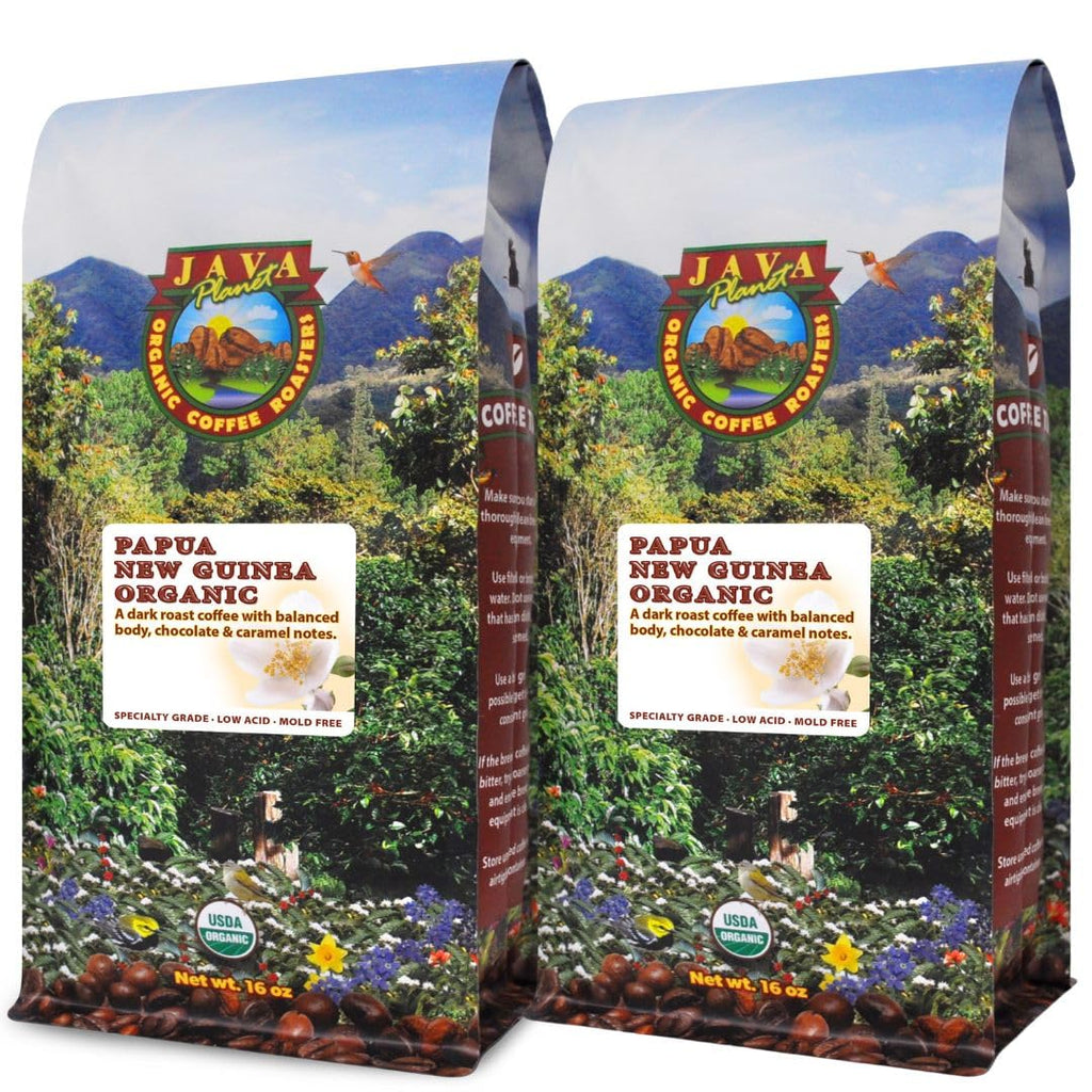 Java Planet Low Acid Organic Papua New Guinea Whole Bean Coffee 16oz