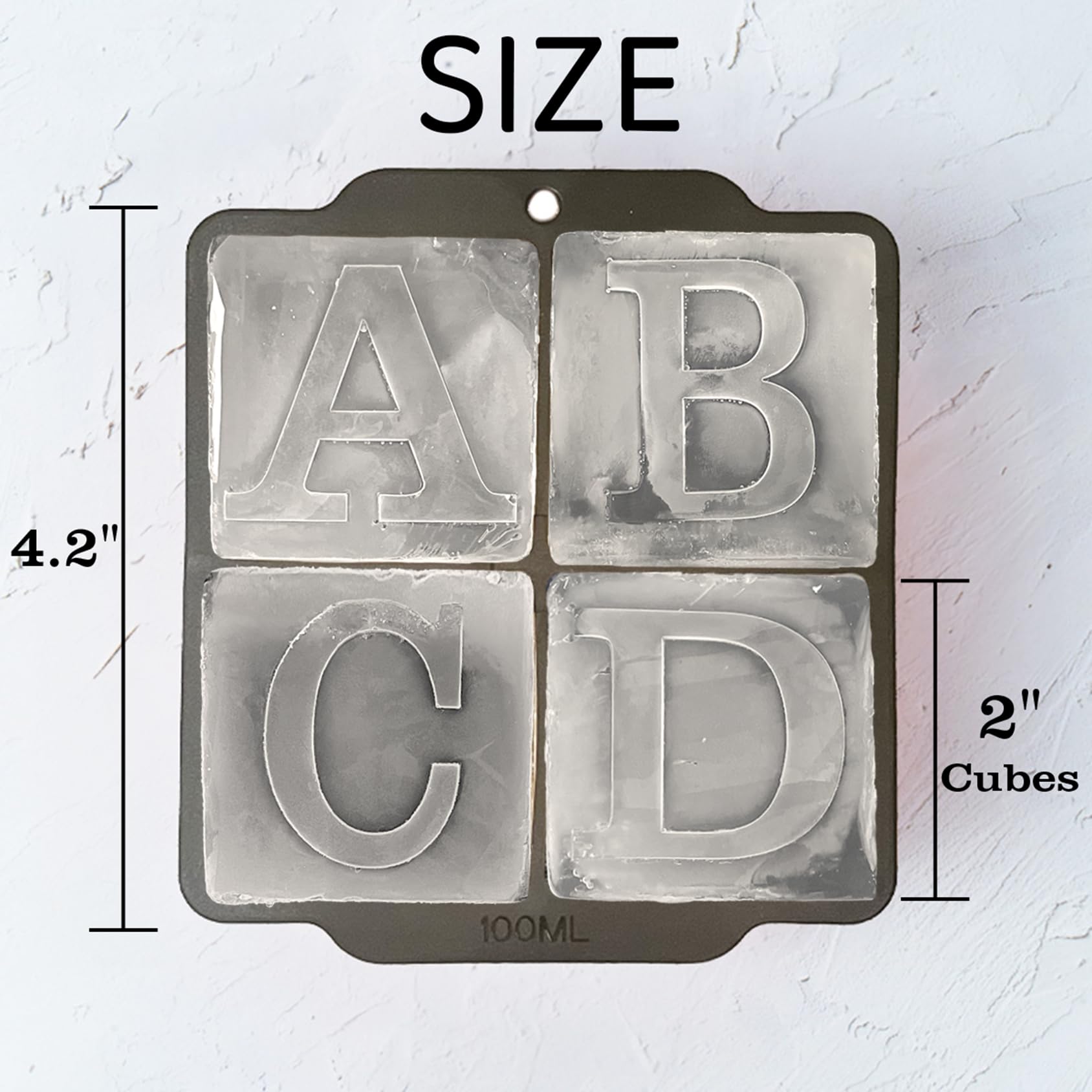 Letter F Monogram Ice Cube Mold Custom Ice Cube Mold 2 Inch Big Initials Silicone Ice Cube Tray Gifts for DAD Gifts for Him