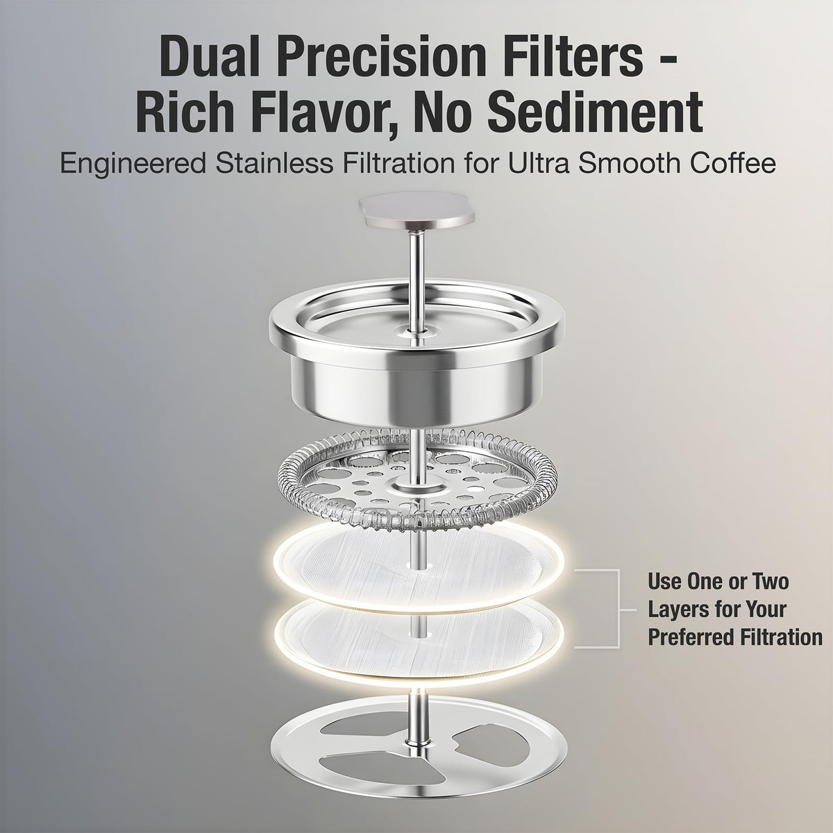 Small French Press Coffee Maker Set - 12 oz | Portable Travel French Press Coffee Maker | Double Wall Insulated with Dual Stainless Filters & 2 Steel Canisters for Grounds, Tea, Creamer & Sugar