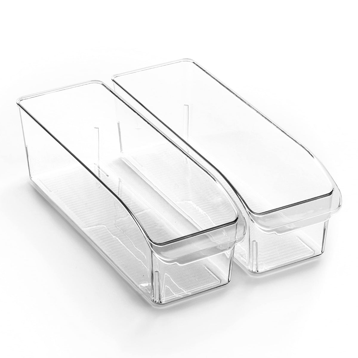 BINO | Plastic Storage Bins, Large | THE CURVE COLLECTION | Multi-Use Fridge / Freezer Organizer | Built-In Handle | BPA-Free | Pantry and Home Organization