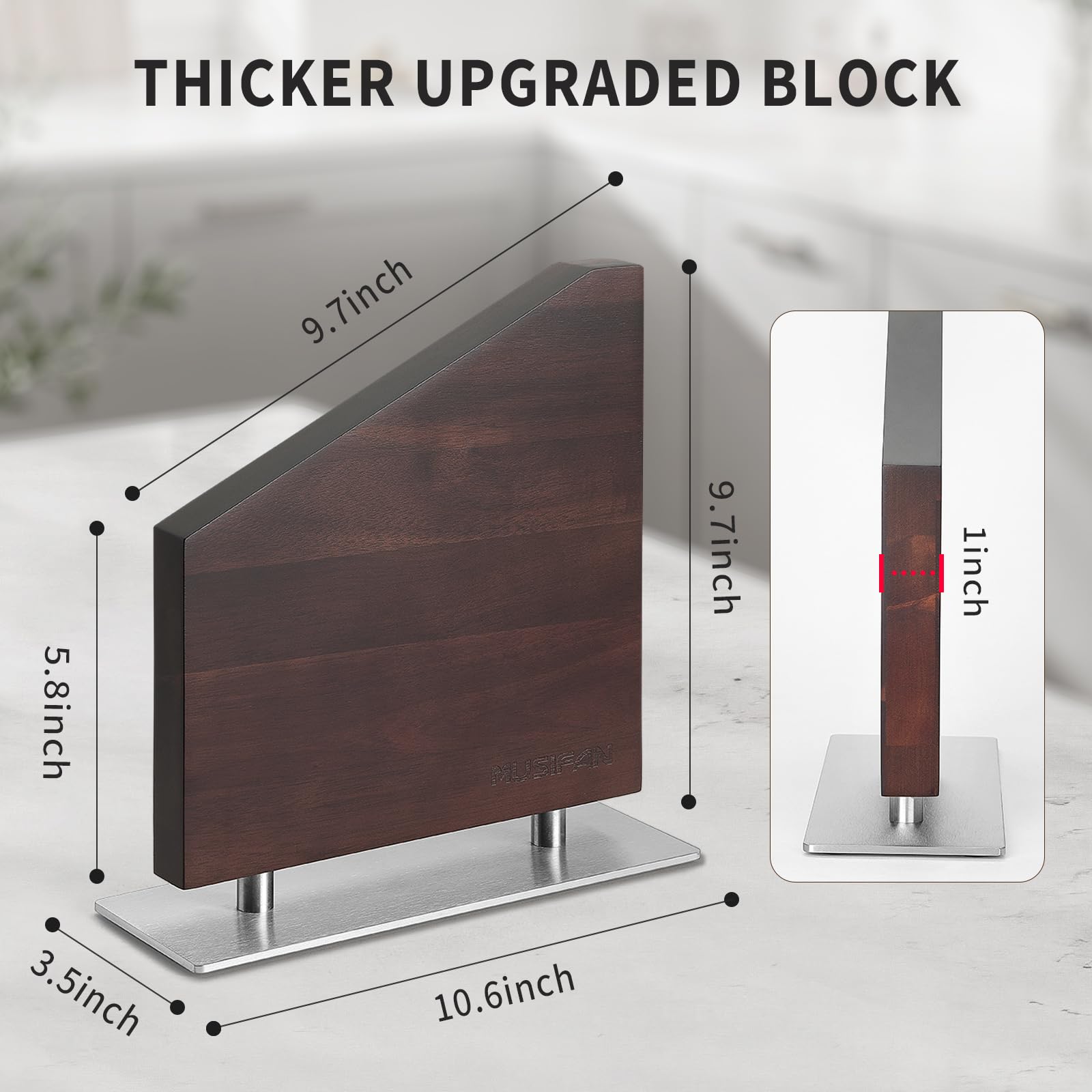 Magnetic Knife Block Without Knives,Magnetic Universal Stands with Strong Enhanced Magnets Strip Kitchen Storage Cutlery Large Organizer ，Knife Holder for Kitchen Organizer