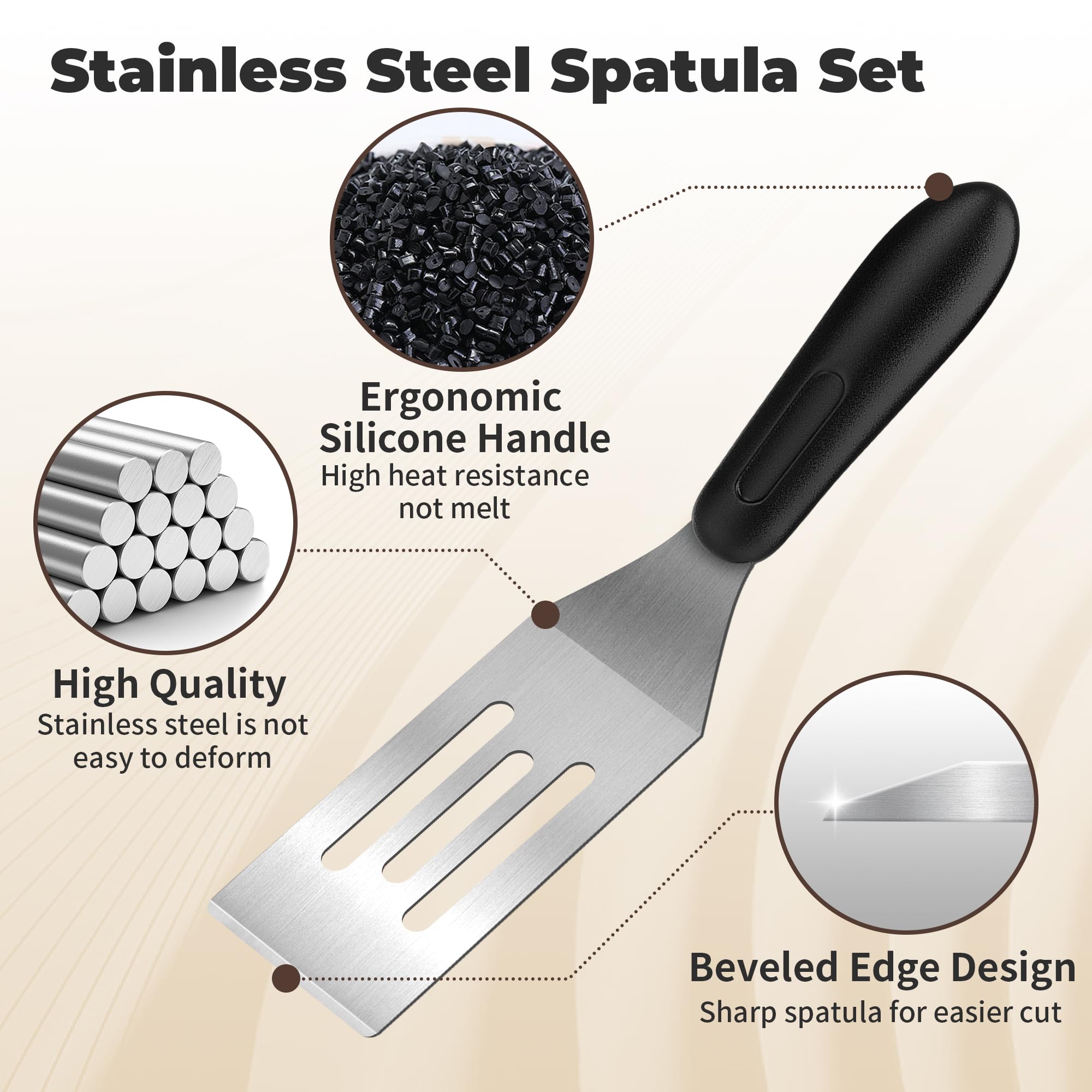 Stainless Steel Mini Spatula (2PC),Small Turners for Cake Brownies Pancakes