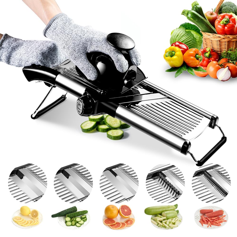Weltonhm Mandoline Slicer for Kitchen, Mandolin and Julienne for Vegetables