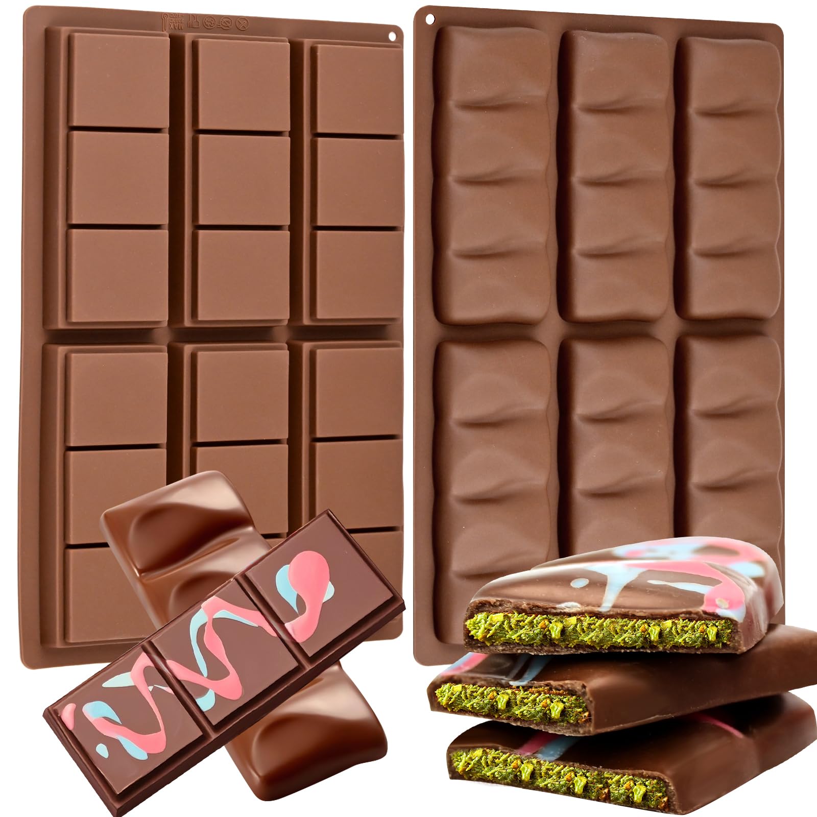 Chocolate Molds for Dubai Pistachio Stuffed, 2 Pack