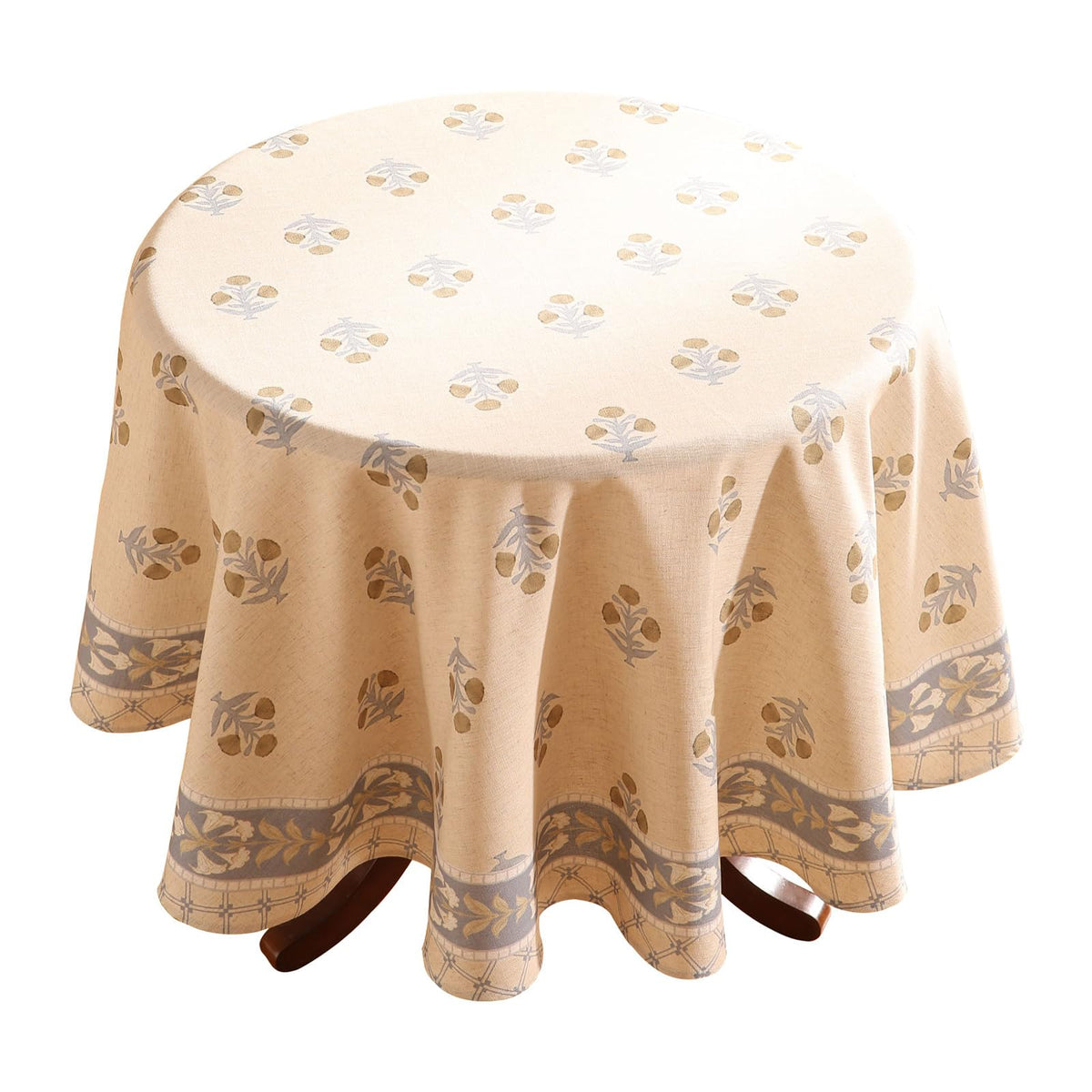patdrea Vintage French Linen Tablecloth,Round,Diameter 55"-Wensel