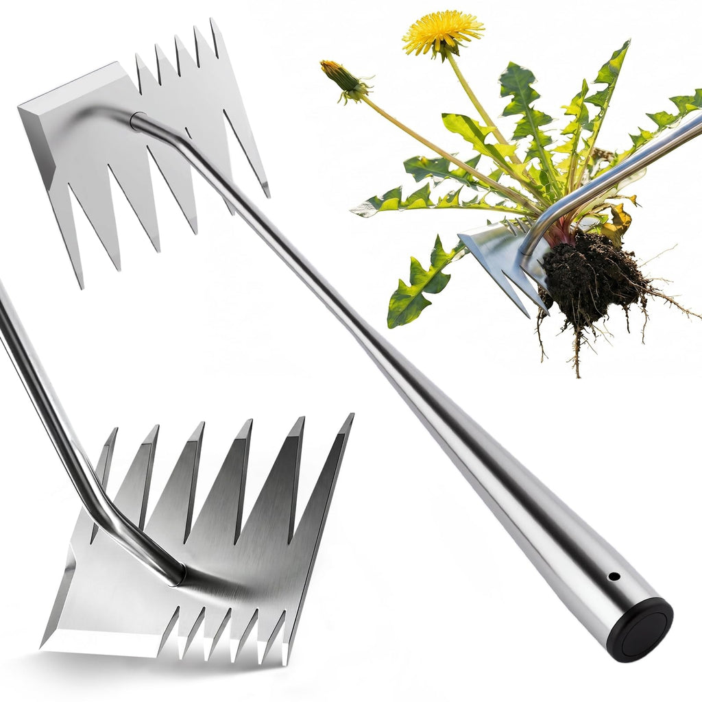 Weed Puller Tool, Heavy-Duty Stainless Steel Garden Hand Weeding Tool