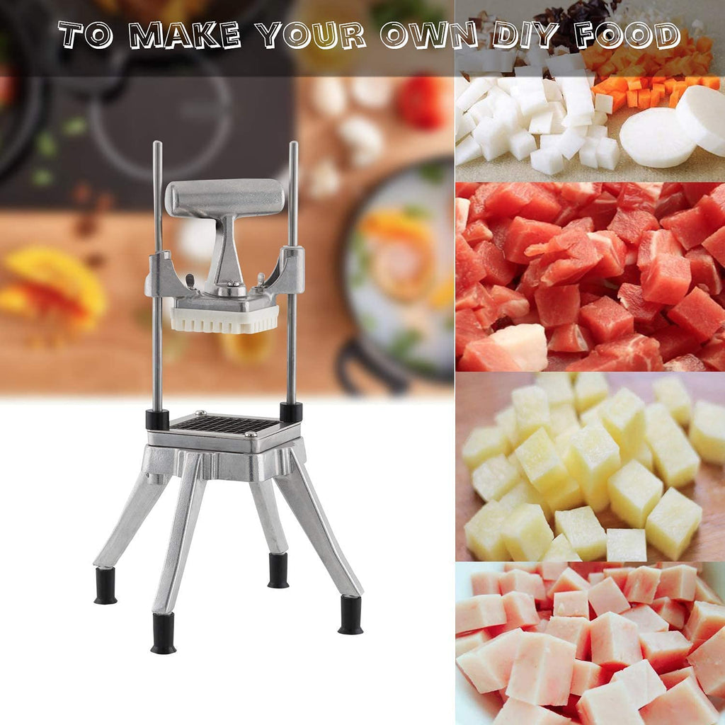 TUNTROL Commercial Vegetable Dicer, 1/2" +1/4" +3/8" Stainless Steel Blade, Quick Chopper Machine Easy for Onion Tomato Pepper Potato