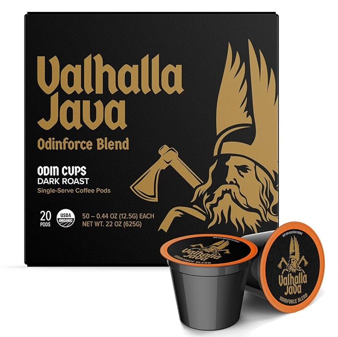 Death Wish Coffee Valhalla Java Medium-Dark Roast Pods, Organic