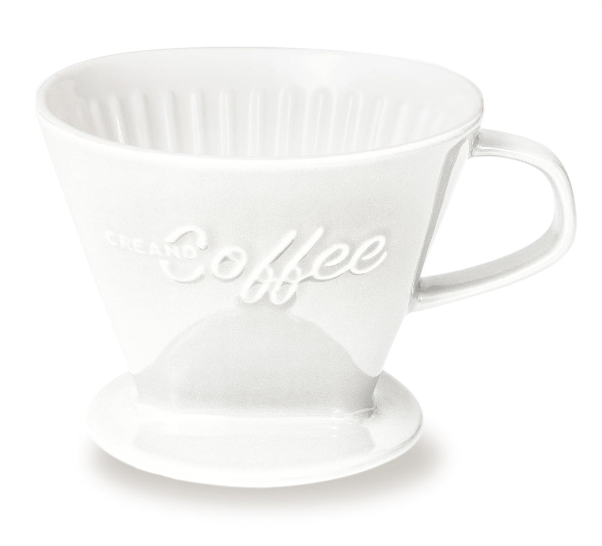 Creano XXL Porcelain Coffee Dripper Blue - Ceramic Cone Brewer - Pour Over Coffee Maker - Filter Size 4 - huge and heavy quality 800gr/28oz - 6 Colours availeble