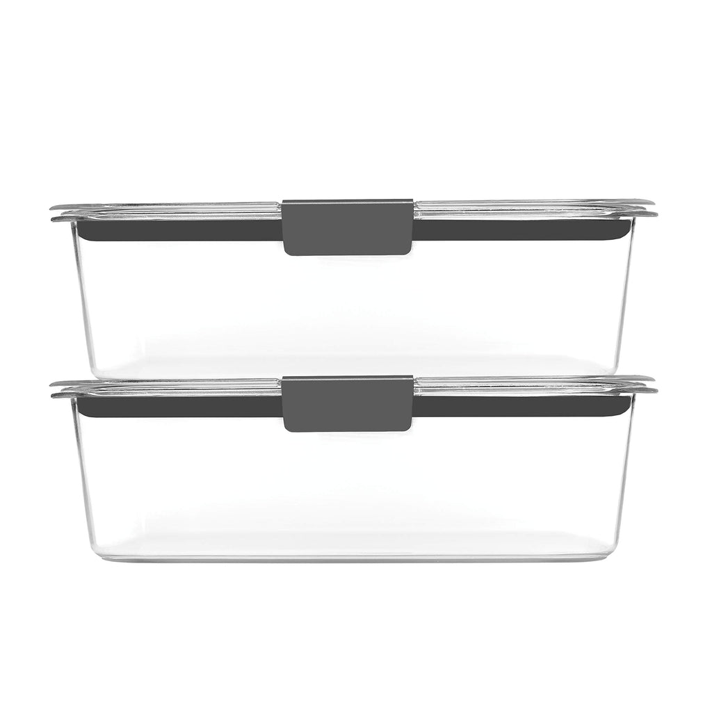 Rubbermaid Brilliance BPA-Free Food Storage Containers with Lids, Airtight Clear Set of 2 (9.6 Cup), Ideal for Lunch, Meal Prep, and Leftovers