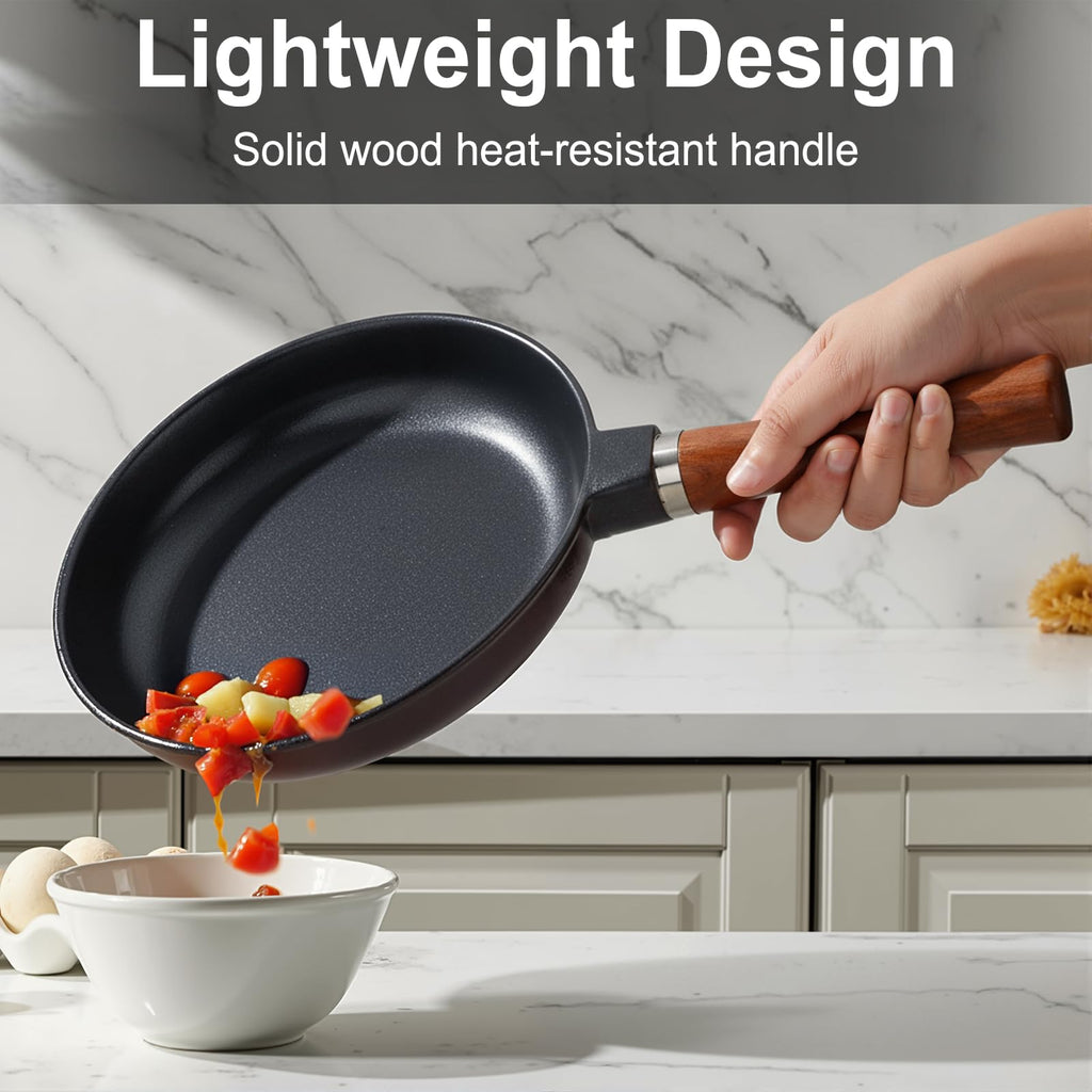 FOTRIC Pure Ceramic Frying Pan, Nonstick 10 Inch Ceramic Skillet (Crafted From Natural Clay Minerals Through Firing), PFAS-Free, Non Toxic/No Coatings Cooking Pan, Induction Pan (Black)