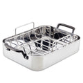 KitchenAid 5-Ply Clad Stainless Steel Roaster with Wire Rack, 15x11.5 inch