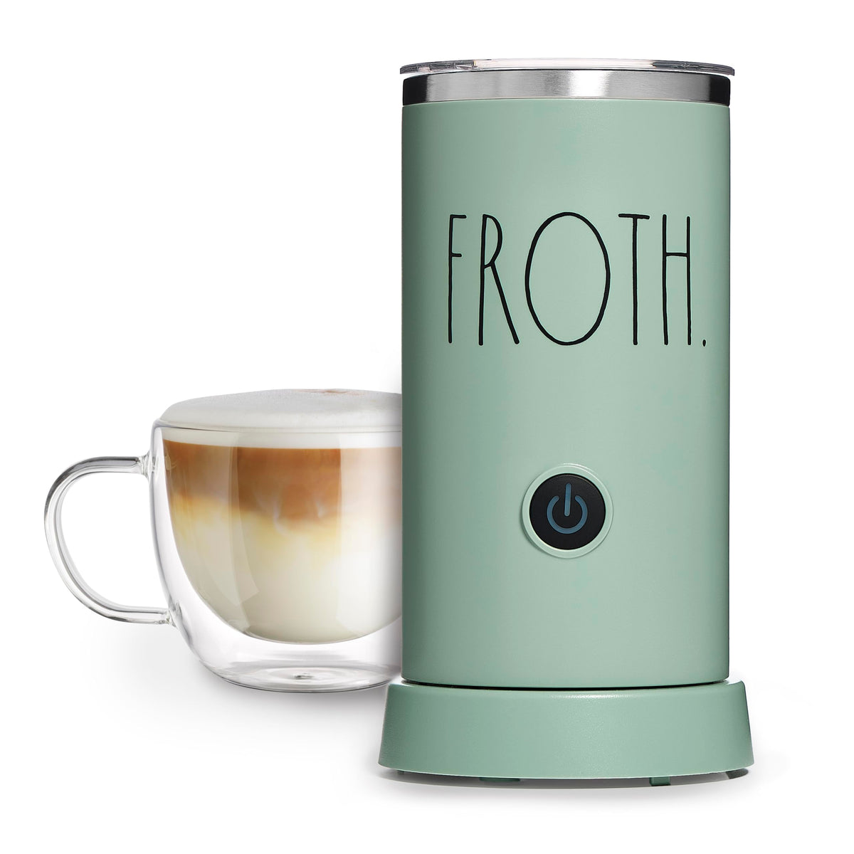 Rae Dunn Electric Milk Frother Steamer -Stylish Automatic Milk Steamer and Frother, Milk Warmer, Hot and Cold Foam Maker for Coffee, Latte, Cappuccino, Macchiato - 550 Watt (Sand)