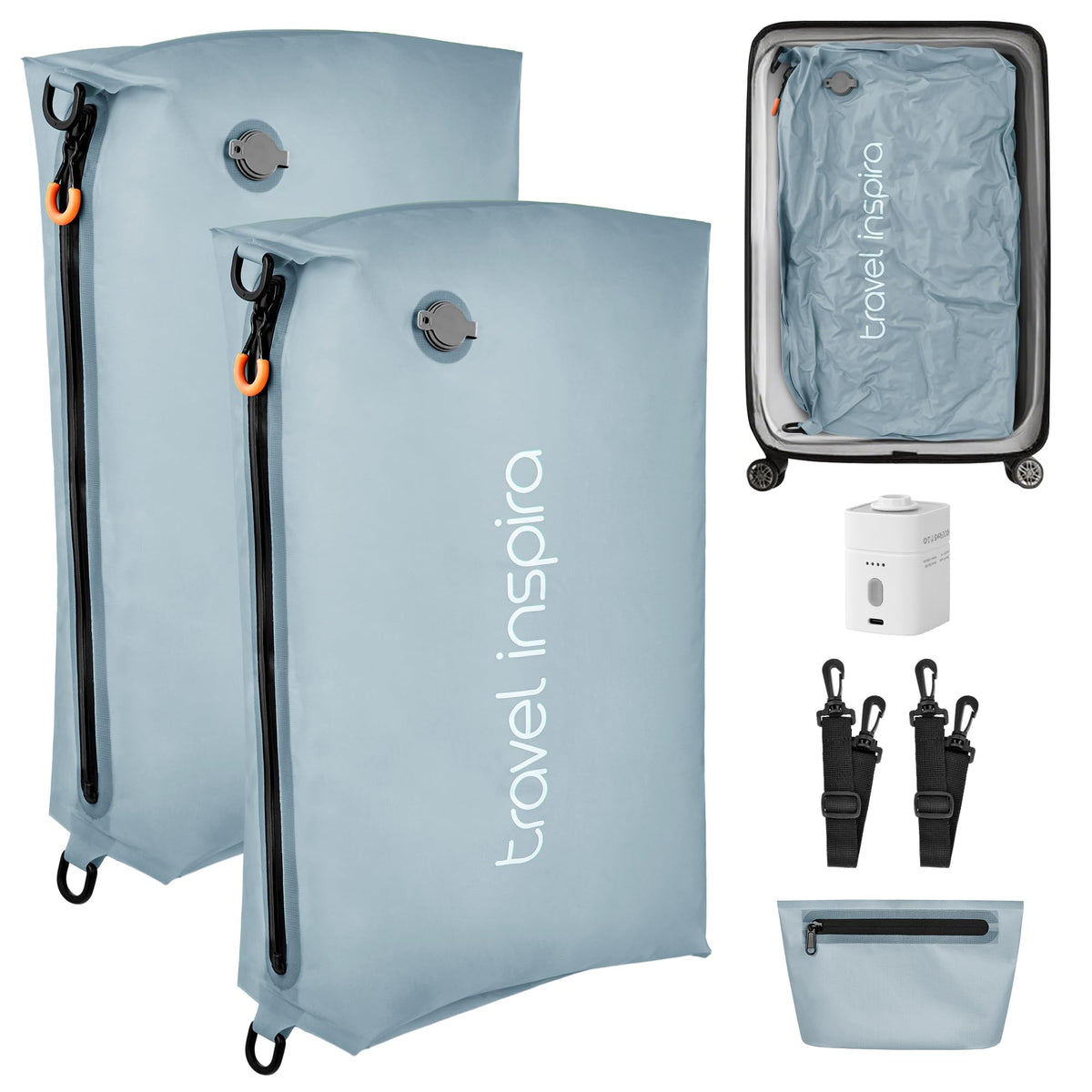 Compression Packing Cube with Electric Pump, Waterproof Travel Storage Bag