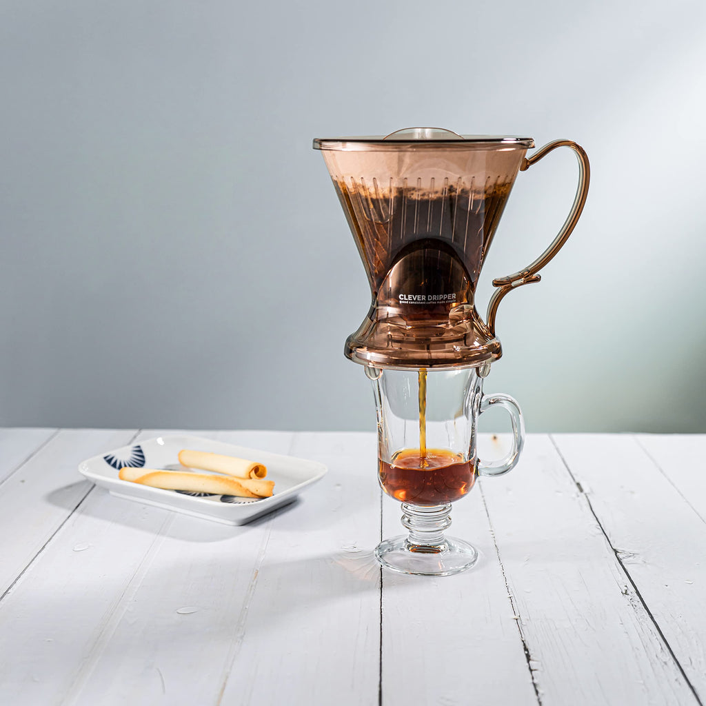Clever Coffee Dripper and Filters, Large 18 oz, Original Classic Design, Safe BPA Free Plastic, dripper coffee maker, drip coffee maker pour over, 100 filters, coaster and lid