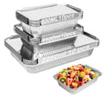 Notwoe® 30 Pack Disposable Aluminum Pans With Lids, 10x7.5 And 7.3x5.3 Square 6.9x4.3 Square Combo Set, Disposable Baking and Cake Pan. (30 Pack w/Lids)