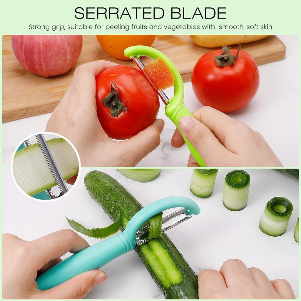 Senbowe Upgrade Potato Peeler for Kitchen, 6PCS Stainless Steel Vegetable Peeler, I and Y Veggie Food Peeler for Apple Fruit Carrot Zucchini Cucumber,Good Grip Makes Peeling Very Easy