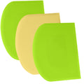 SURDOCA Dough Scraper Bench Scraper - 3P 8.3x5.5" Plastic Flexible Bowl Scraper, Sharp Edge & Angles Cake Scraper. Non-Slip Bakeware Decorating Tools Sculpting & Modeling Tools - Green+Yellow+Green