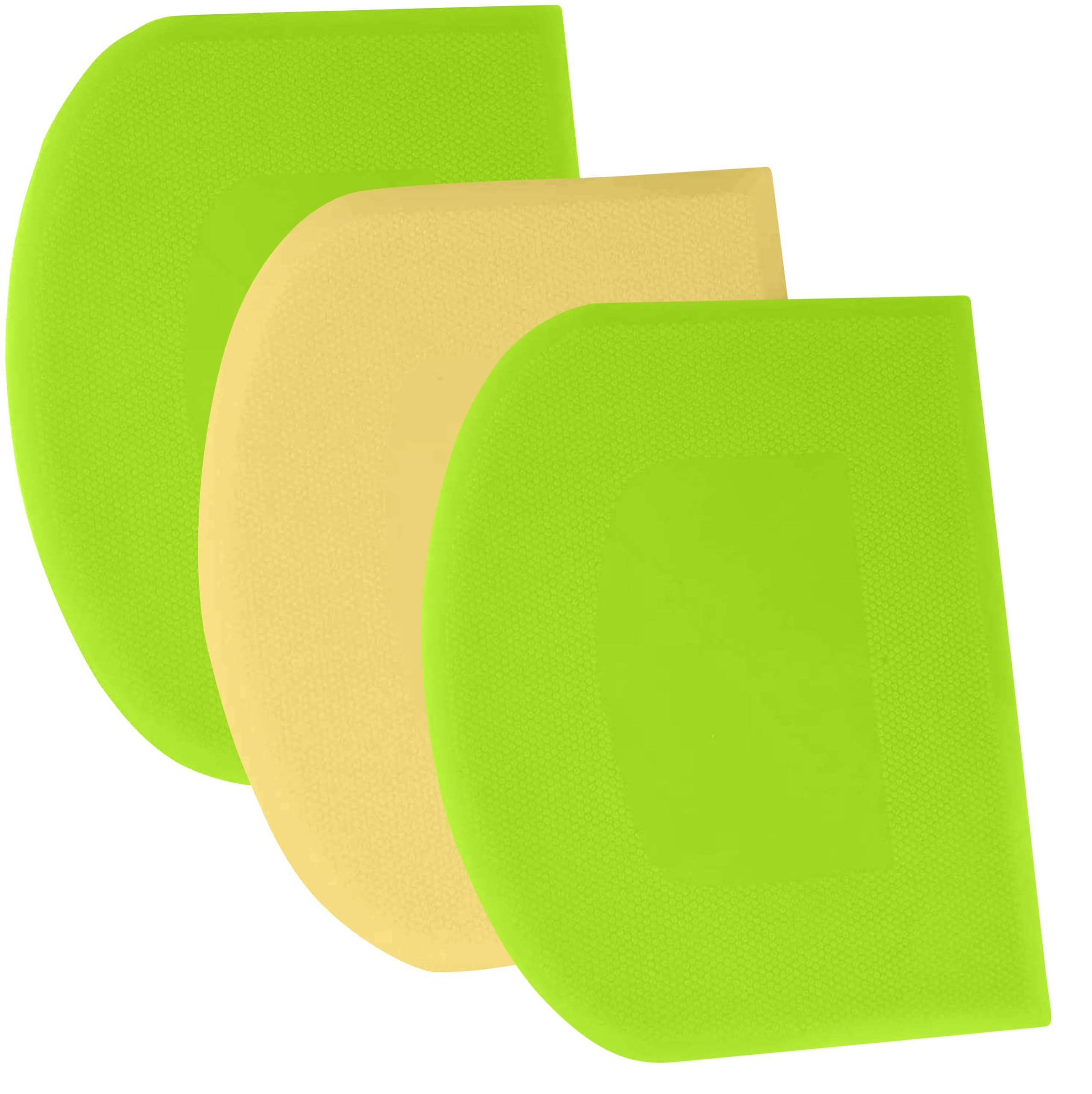 SURDOCA Dough Scraper Bench Scraper - 3P 8.3x5.5" Plastic Flexible Bowl Scraper, Sharp Edge & Angles Cake Scraper. Non-Slip Bakeware Decorating Tools Sculpting & Modeling Tools - Green+Yellow+Green