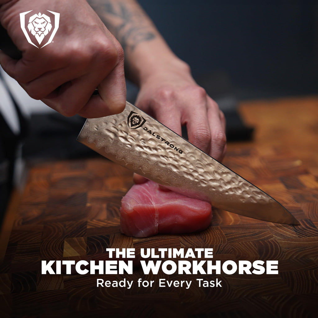Dalstrong 8" Japanese Chef Knife (Gyuto) — 66-Layer Damascus AUS-10V Steel, Hand-Sharpened 8–12° Edge — For Meal Prep, Sushi, Home Butchering — Shogun ELITE - Full-Tang G-10 Handle, Customer Support