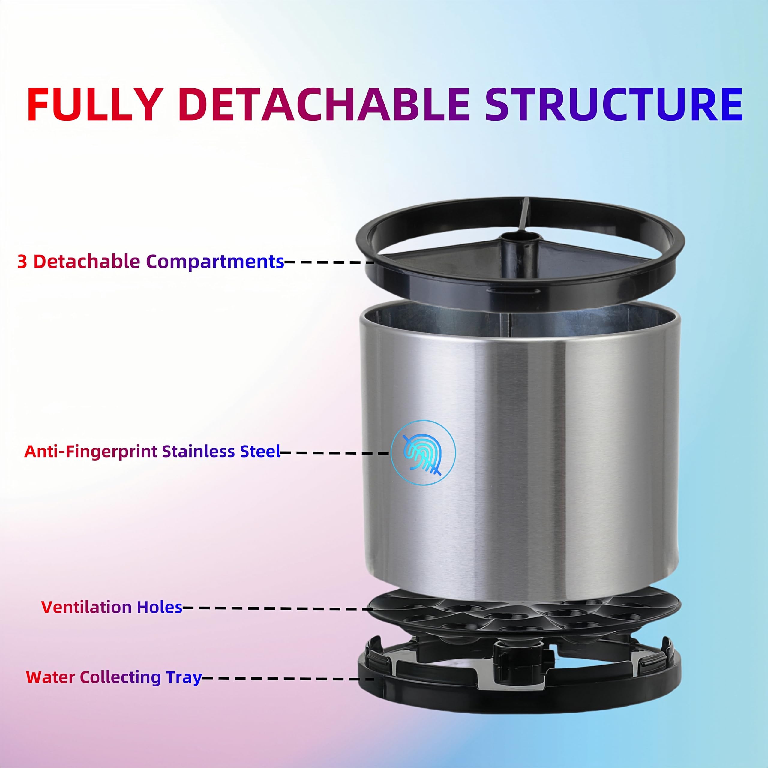 LIBODOUR Utensil Holder, 360°Rotating Kitchen Utensil Holder For Counter