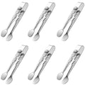 HINMAY 6PCS Mini Serving Tongs 5-Inch Small Sugar Tongs (Silver)