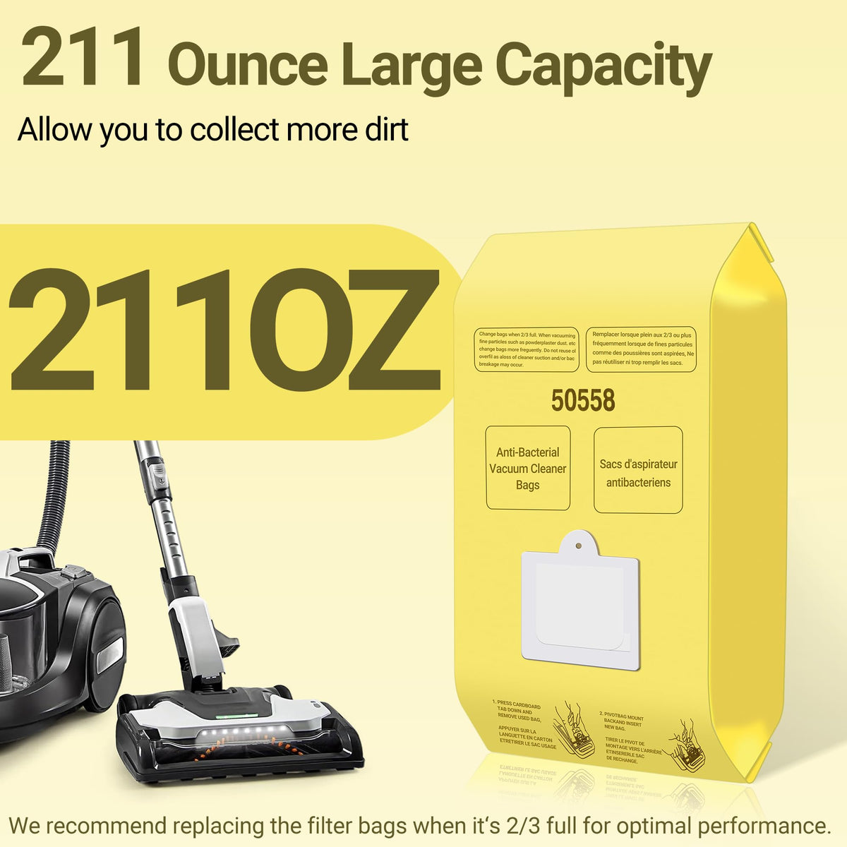 50558 Canister Cleaner Bag Replacement for Kenmore Vacuum