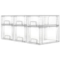 Vtopmart Clear Stackable Storage Drawers, 4 Pack Kitchen Cabinet Set
