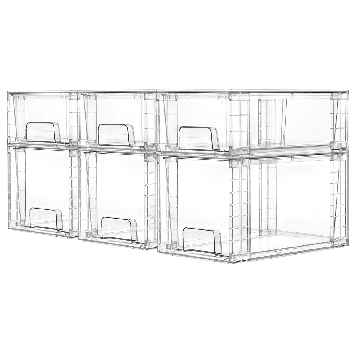 Vtopmart Clear Stackable Storage Drawers, 4 Pack Kitchen Cabinet Set
