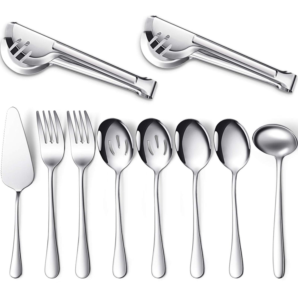 Patelai Serving Utensils Set, Black, 10 Pieces