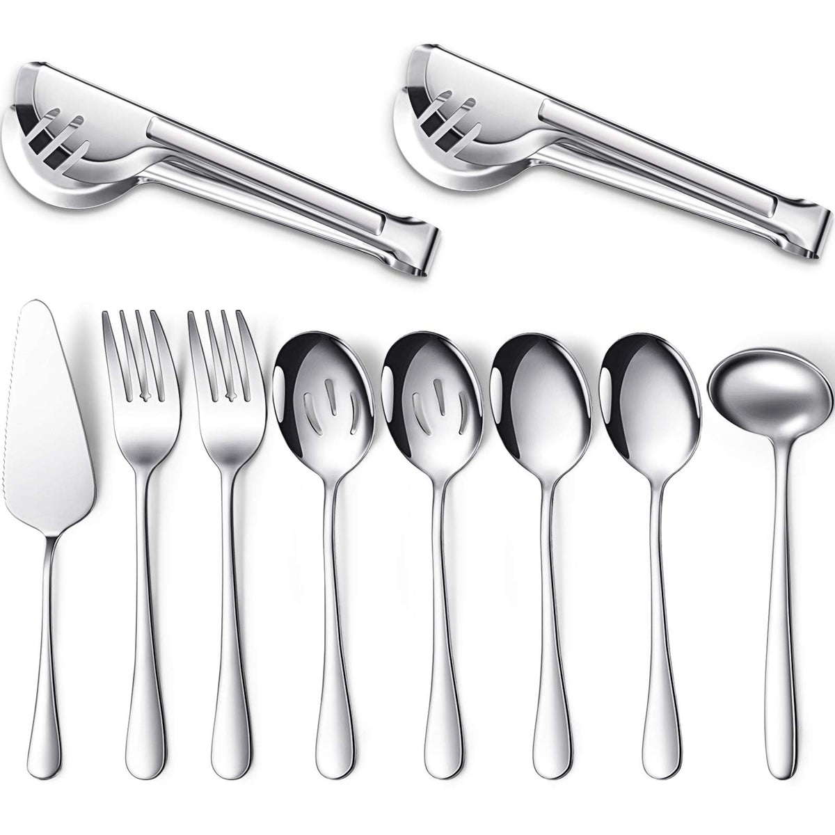 Patelai Serving Utensils Set, Black, 10 Pieces