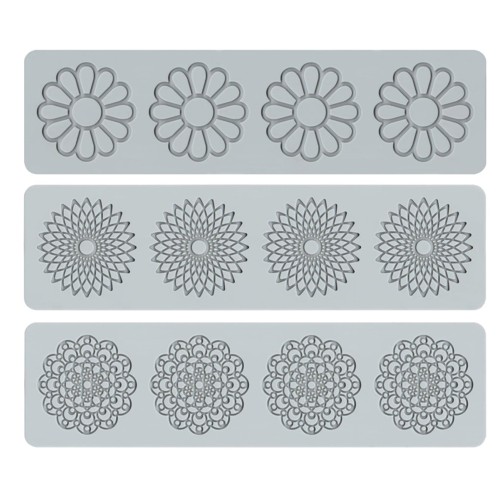 Flower Embossing Candy Silicone Mold Lace Pattern Sugar Craft Cake Decoration, Lace Mat Wedding Cake Decoration Tool