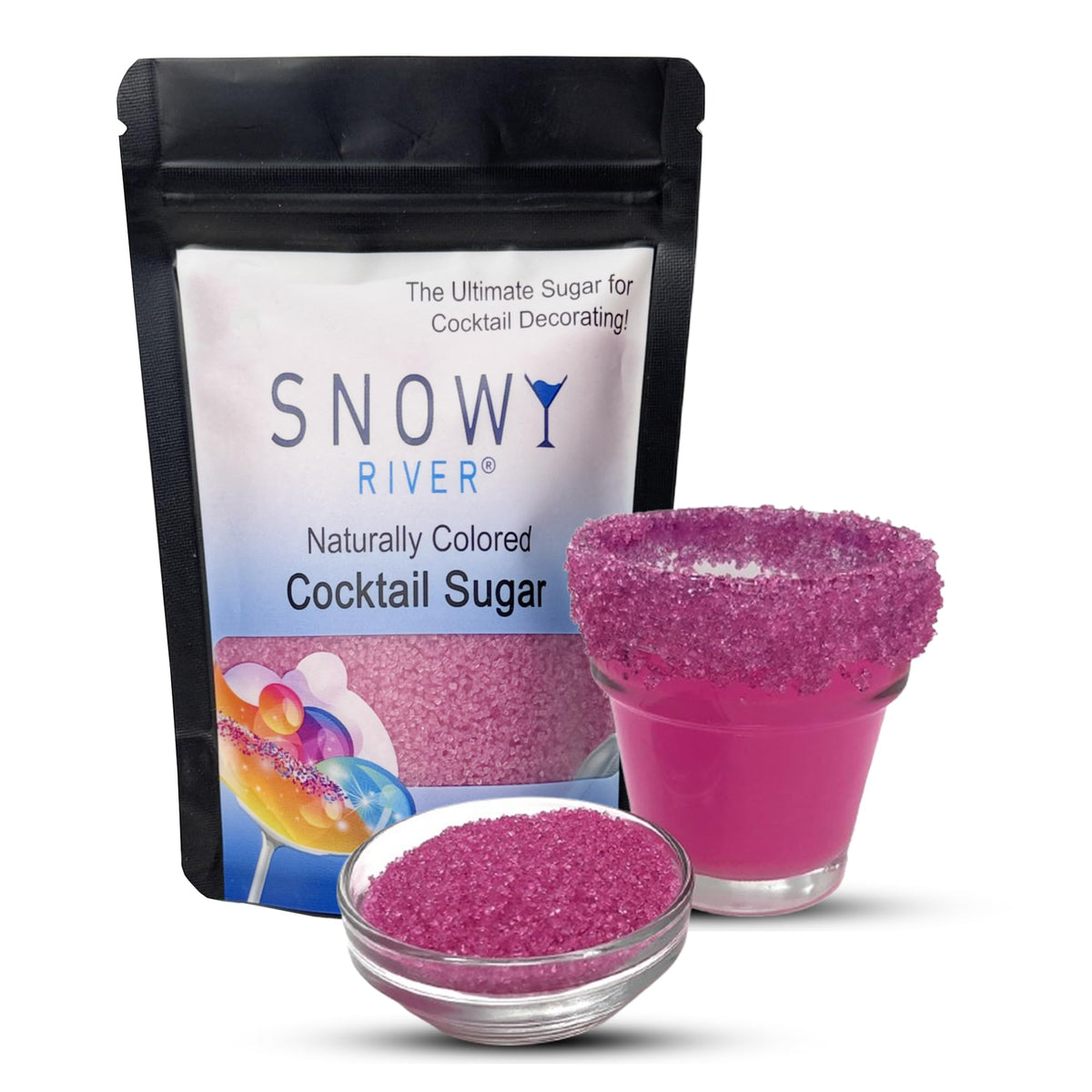Snowy River Blue Dream, Cocktail & Margarita Sugar Rimmer - Vibrant Naturally Colored Sugar for Cocktail Rimming, Baking & Decorating, Medium Crystal - 80oz