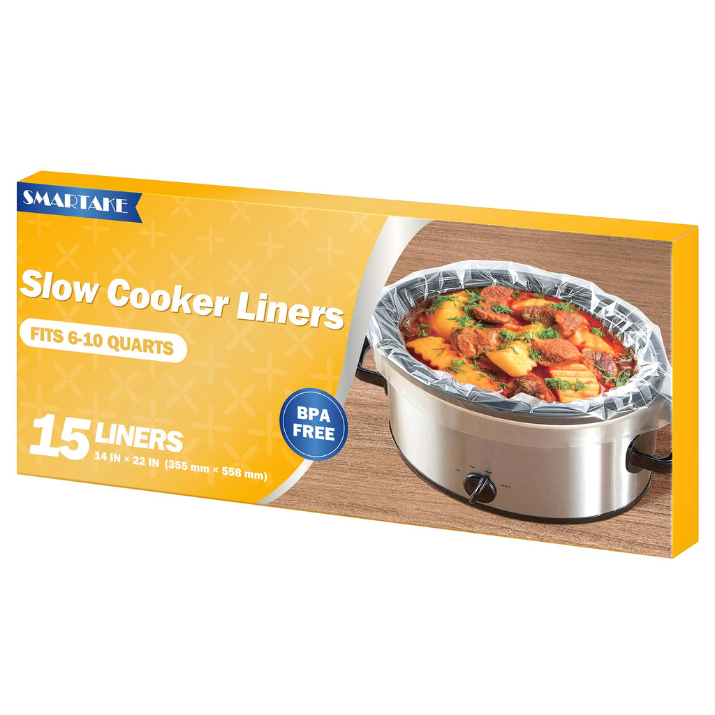 SMARTAKE Slow Cooker Liners, Large Size 14"x 22" 15 Liners