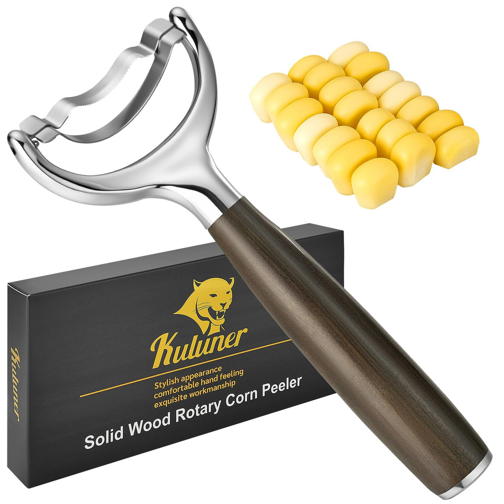 KULUNER Corn Peeler Stripper Handle 304 Steel Blade for Seniors Arthritis